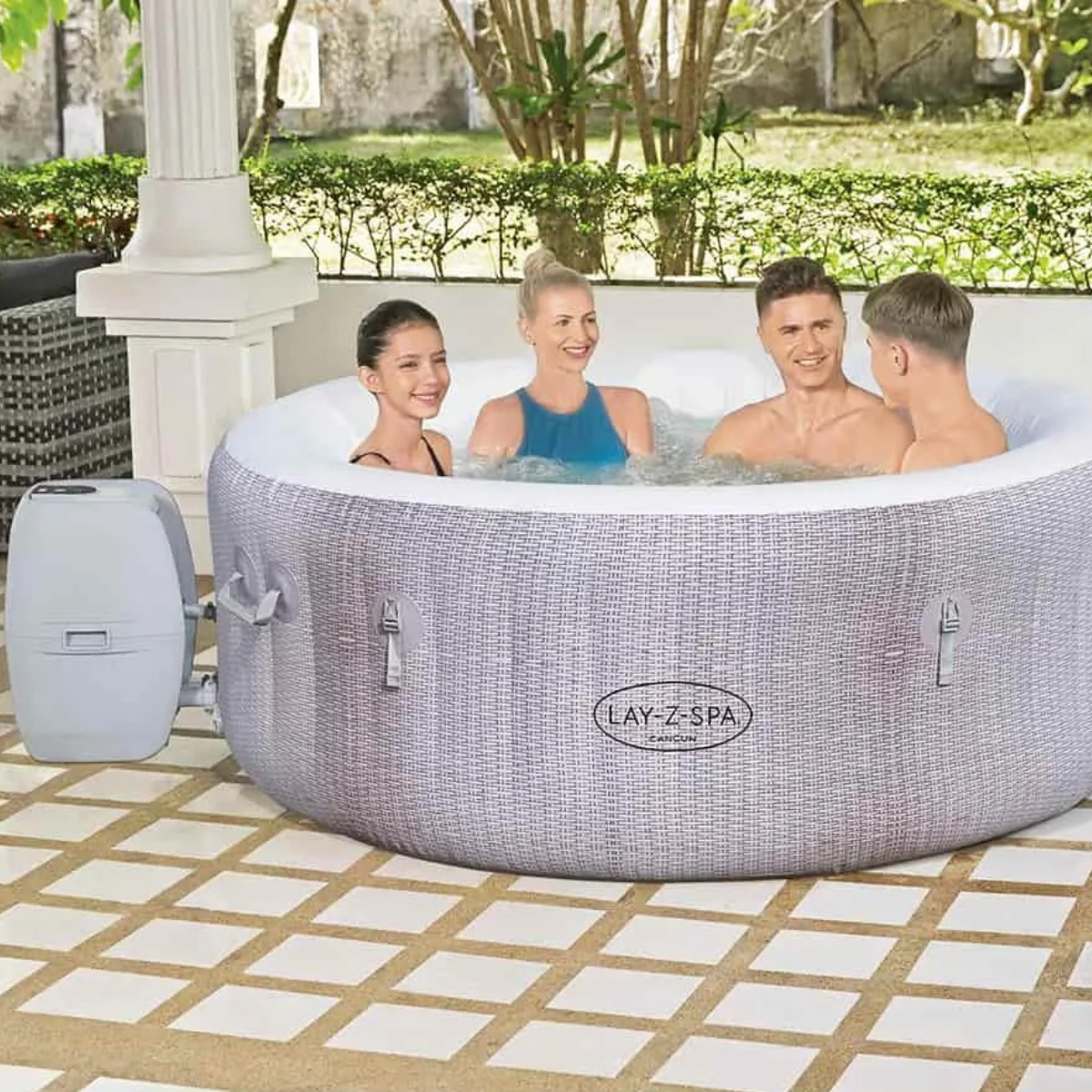 Banheira Ofurô Spa Inflável 669L + Bomba Filtrante Aquecedora