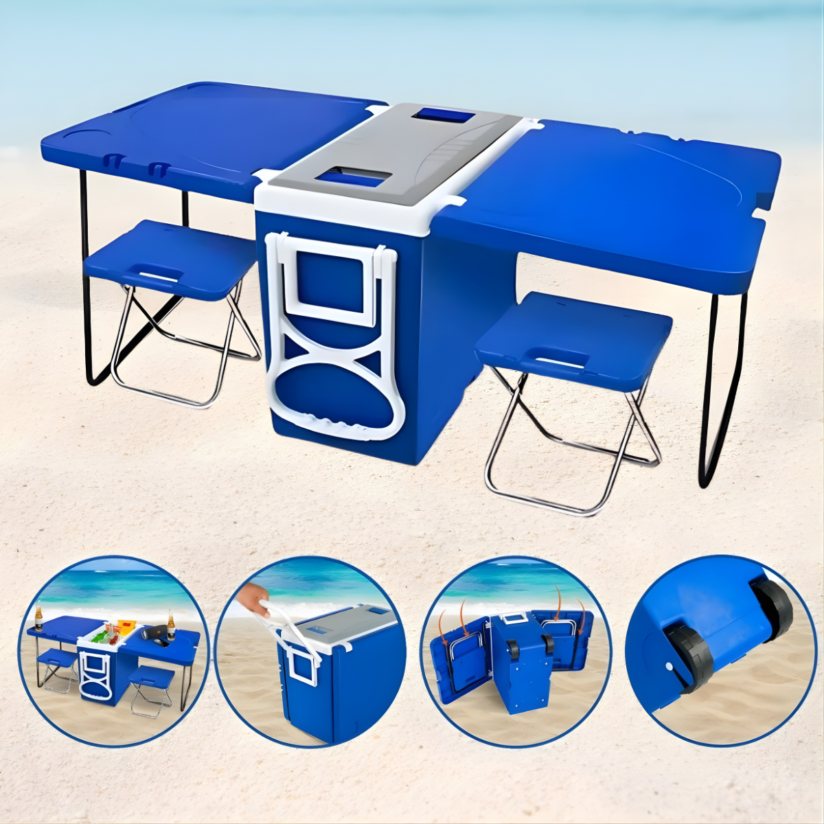 Caixa Térmica 32 L Com Mesa E 2 Cadeiras, Oferta de Carnaval