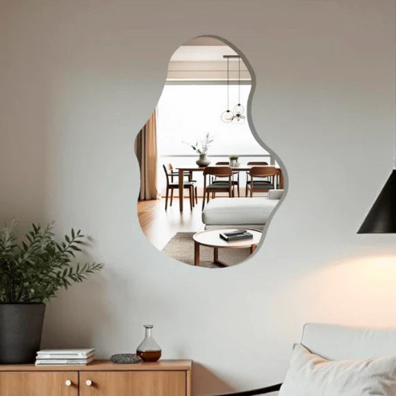 Espelho Orgânico de Corpo Inteiro Grande 115x60 cm Lapidado – Decorativo – Liquidação