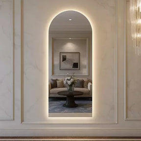 Espelho Pinterest Oval Base Reta com LED 150 cm / 170 cm – Liquidação