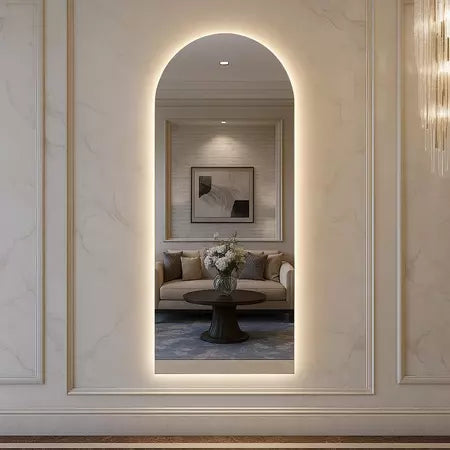 Espelho Pinterest Oval Base Reta com LED 150 cm / 170 cm – Liquidação