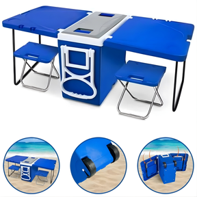 Caixa Térmica 32 L Com Mesa E 2 Cadeiras, Oferta de Carnaval