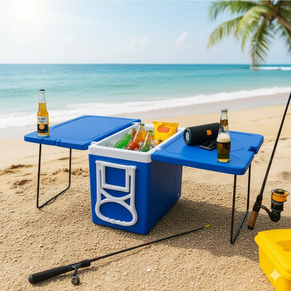 Caixa Térmica 32 L Com Mesa E 2 Cadeiras, Oferta de Carnaval