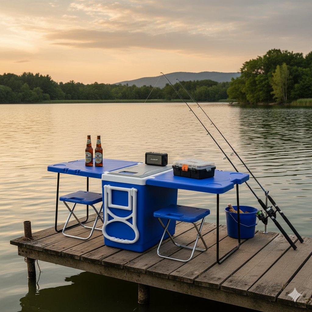 Caixa Térmica 32 L Com Mesa E 2 Cadeiras, Oferta de Carnaval