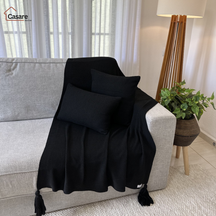 Manta Tricot Elegance com Pompom